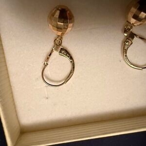 Gold-Tone Faceted Drop Earrings - 14KT -People’s Jewellers